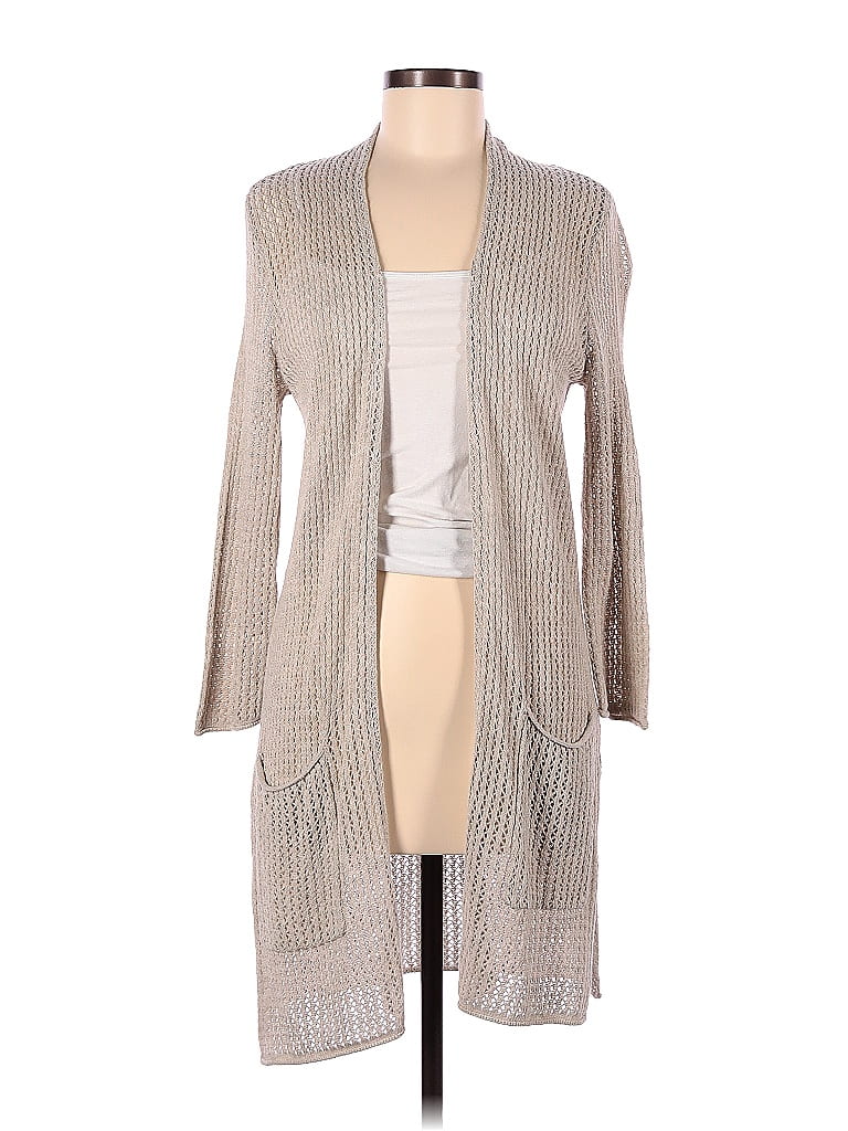 Sigrid Olsen Color Block Solid Tan Cardigan Size M - 74% off | thredUP