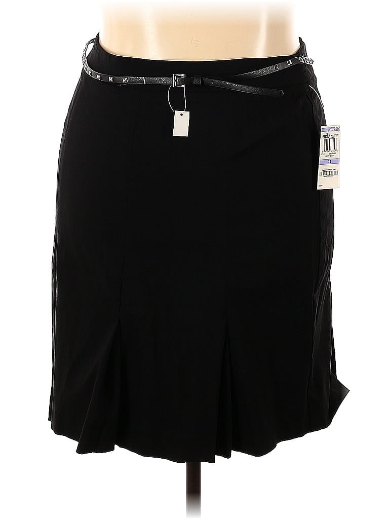 Style&Co Solid Black Casual Skirt Size 18 (Plus) 52 off thredUP