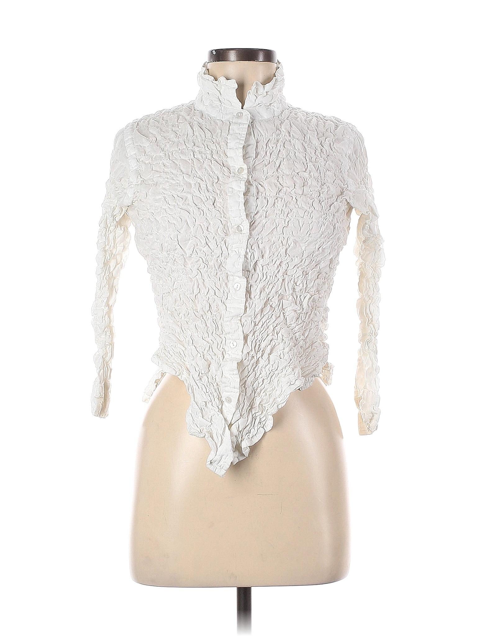 Elan Solid White Ivory Long Sleeve Blouse Size M 71 Off Thredup