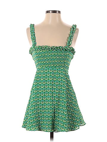 Zara green and hotsell white polka dot dress