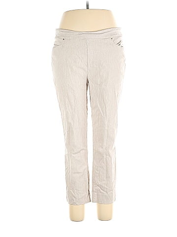 Hilary Radley Stripes Ivory Casual Pants Size XL - 71% off
