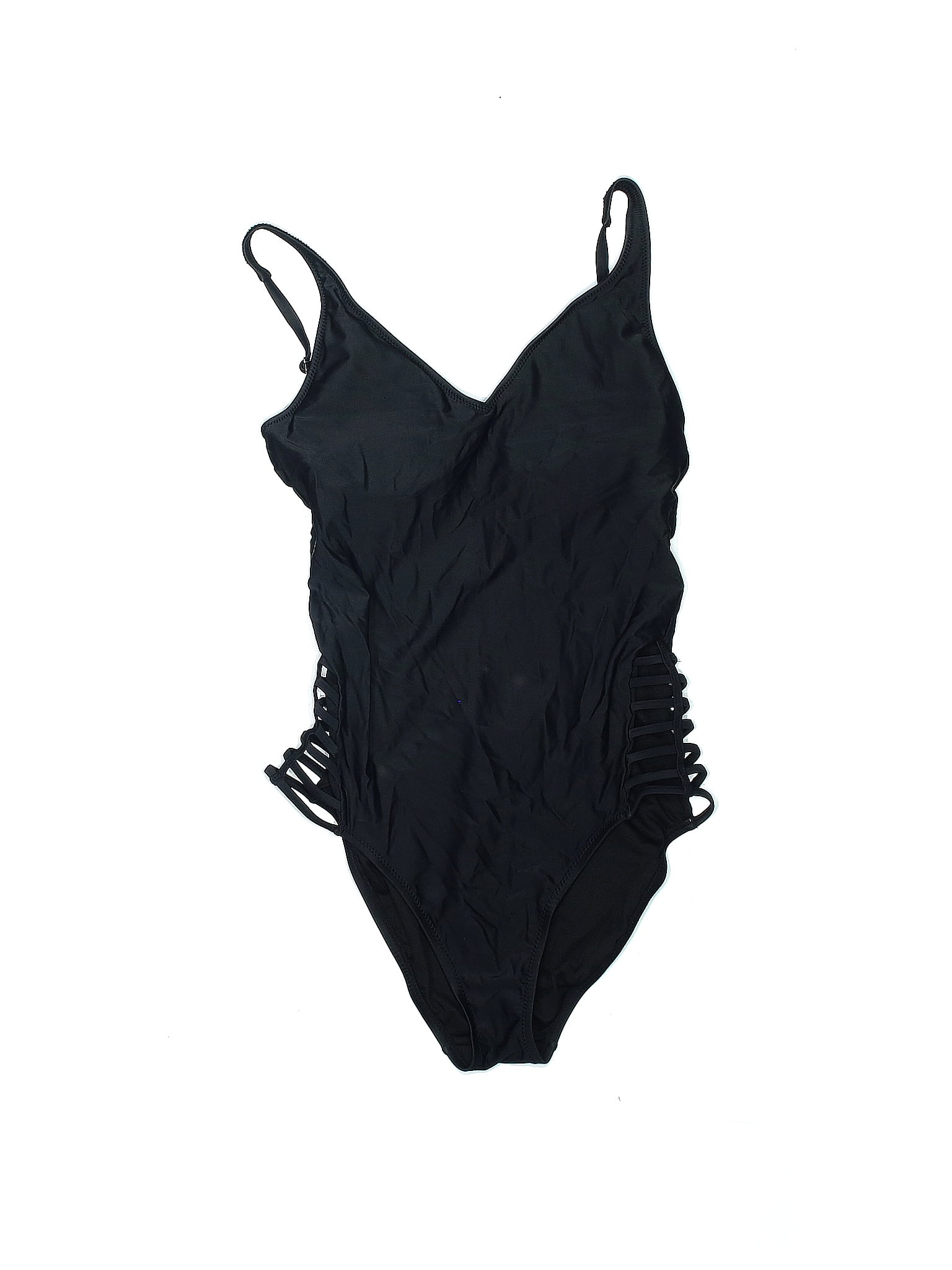 Shade And Shore Solid Black One Piece Swimsuit Size M 52 Off Thredup