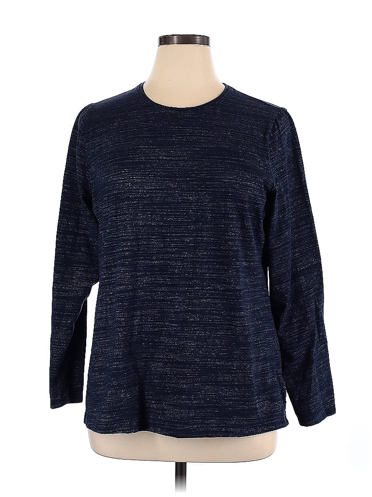 Croft & Barrow Navy Blue Long Sleeve T-Shirt Size 1X (Plus) - 47% off ...