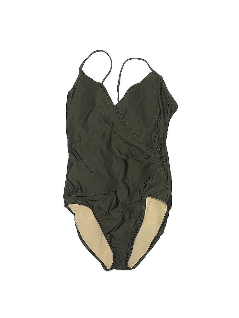 Shape Fx Solid Green One Piece Swimsuit Size 12 76 Off Thredup