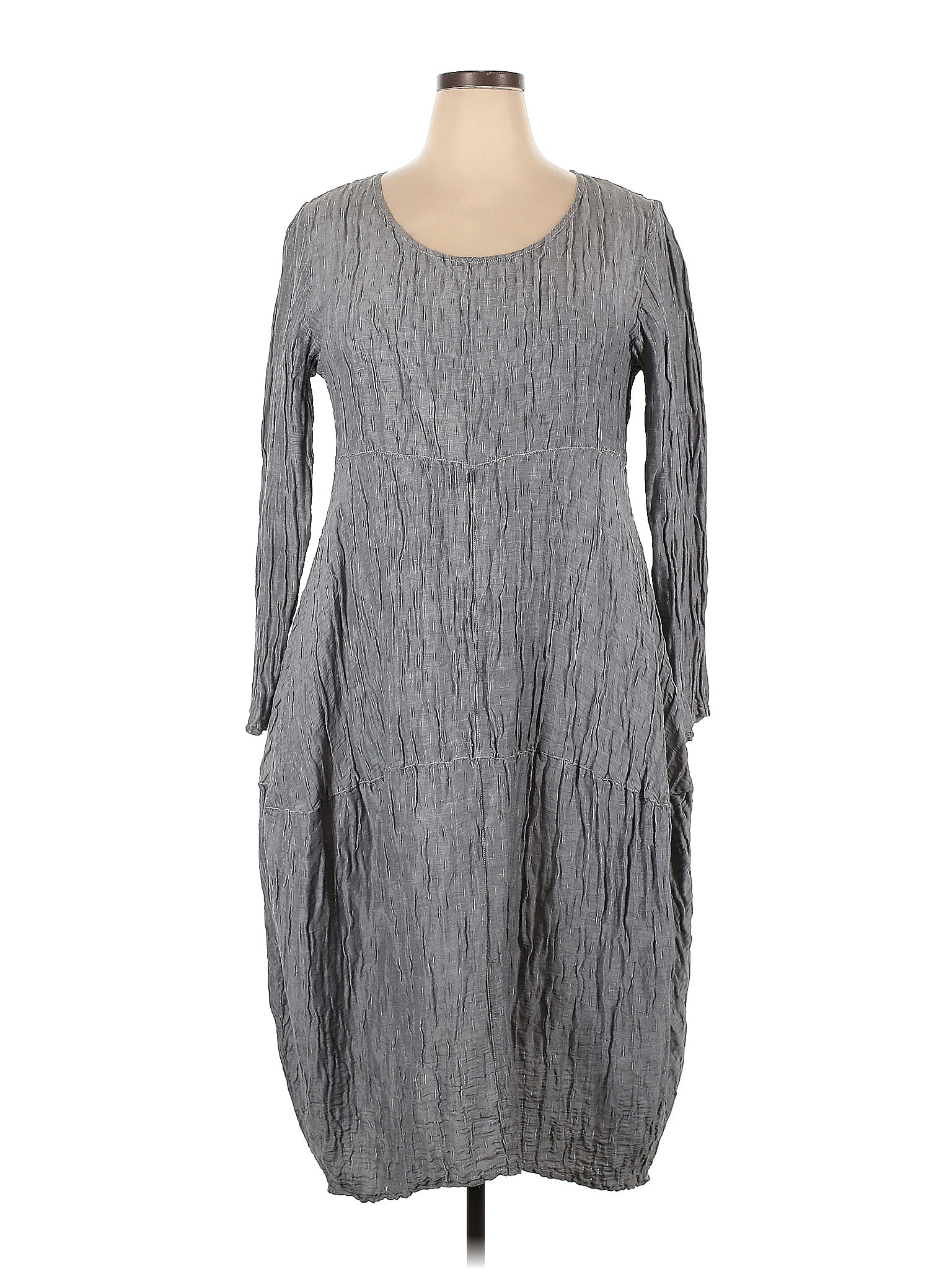 Grizas Solid Gray Casual Dress Size XXL - 69% off | ThredUp