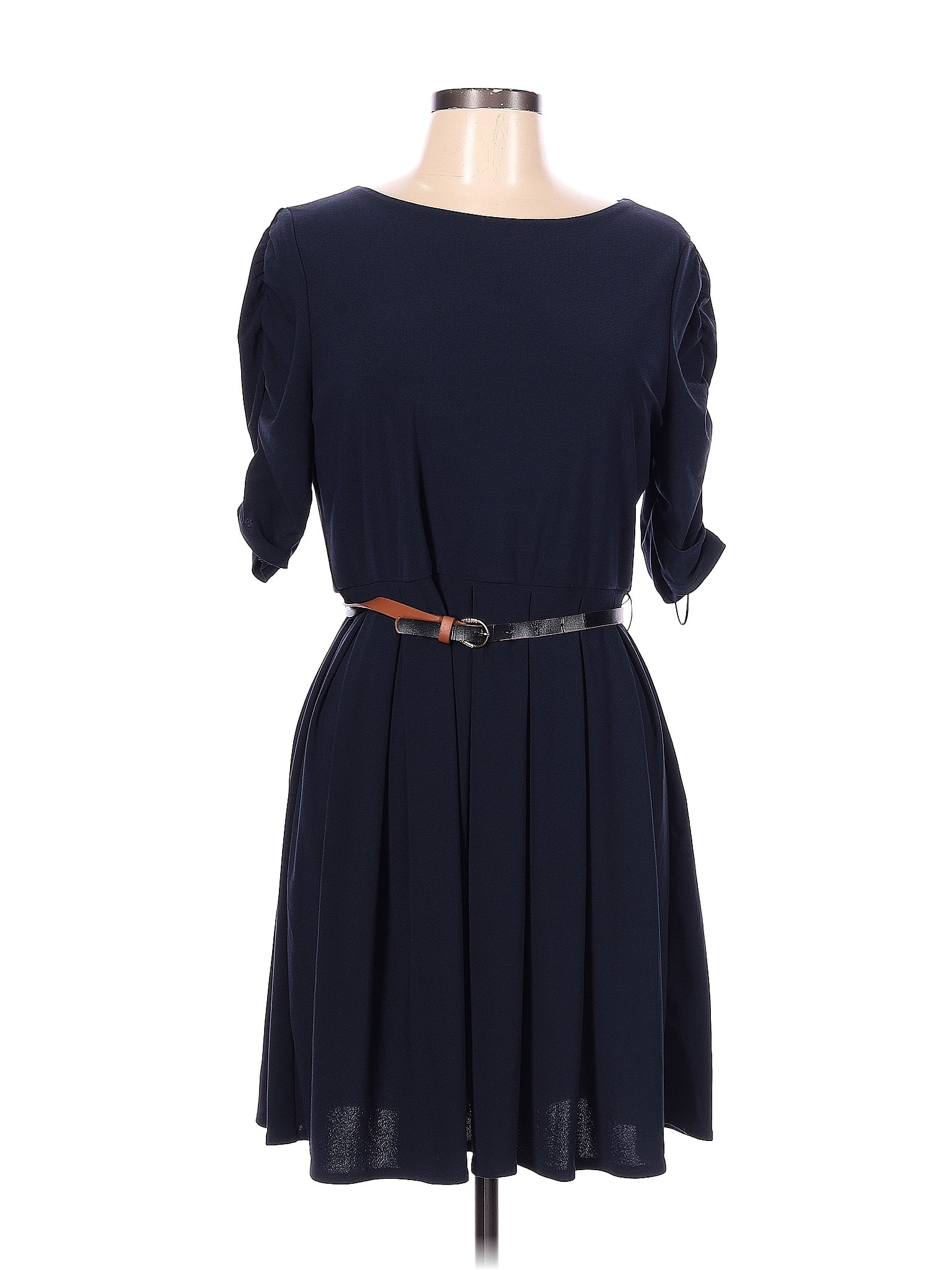 Alfani Solid Navy Blue Casual Dress Size L (Petite) - 72% off | thredUP