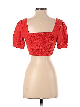 Love, Whit by Whitney Port Red Smocked Crop Top (view 2)