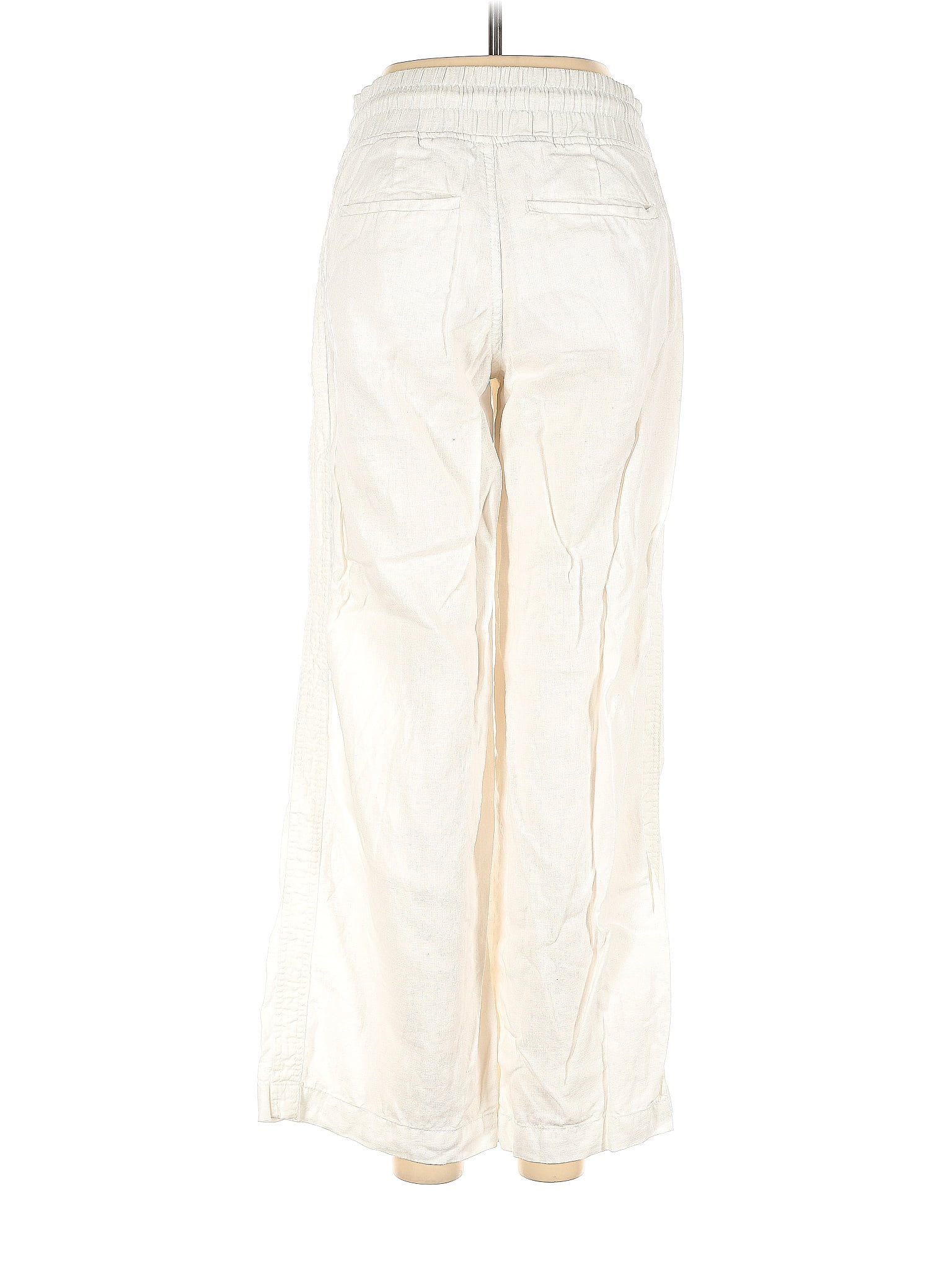 Athleta 100% Linen Solid White Ivory Casual Pants Size 0 (Petite) - 65% off