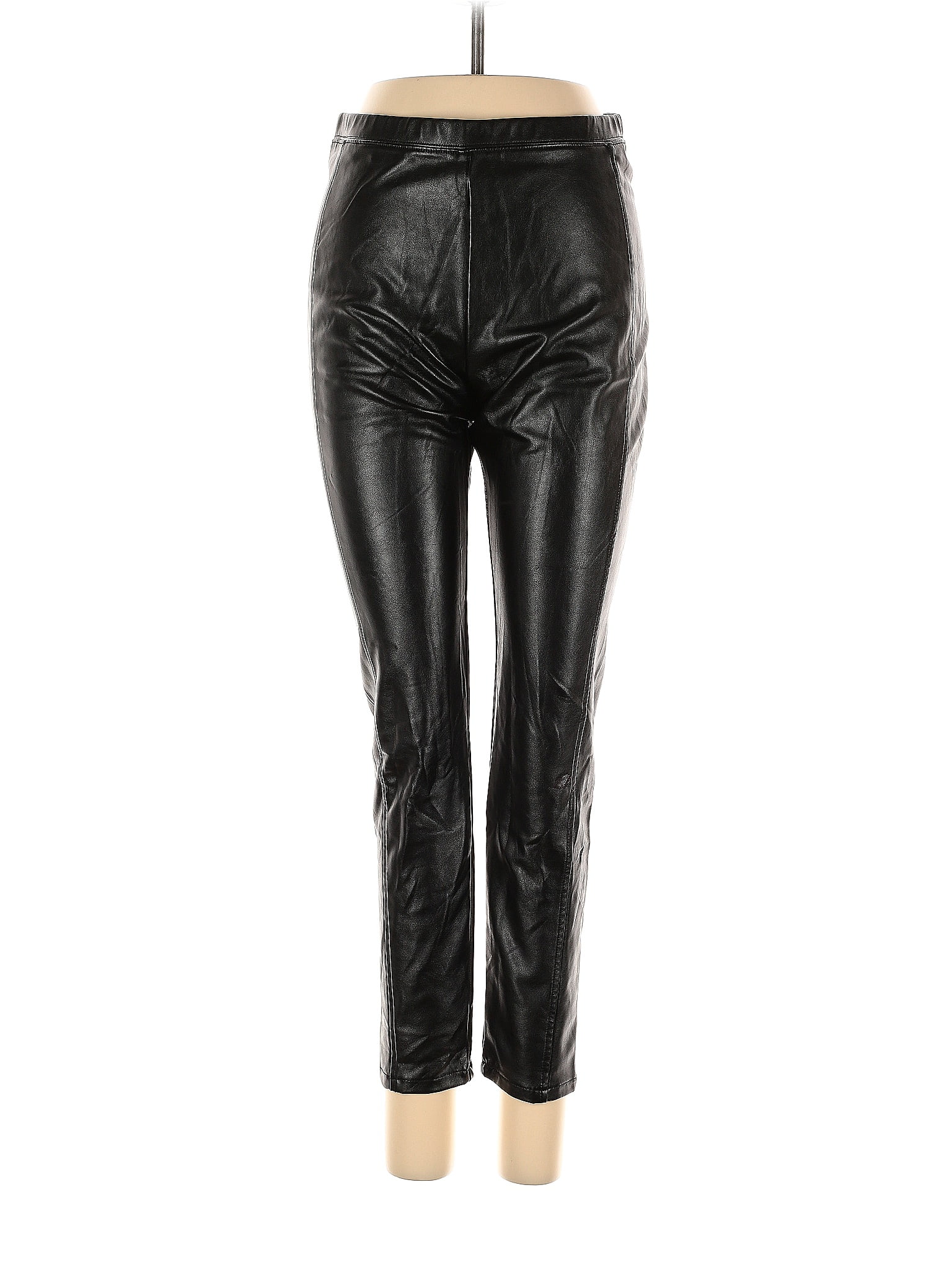 Simply Vera Vera Wang Solid Black Faux Leather Pants Size XL - 72% off