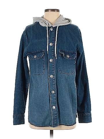 Alivia Ford 100% Cotton Solid Blue Denim Jacket Size S - 52% off