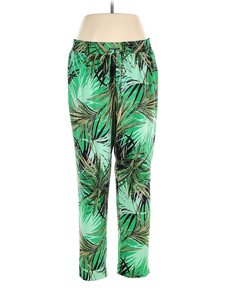 SOHO Apparel Ltd Tortoise Baroque Print Graphic Tropical Animal Print Green Casual Pants Size L - photo 1