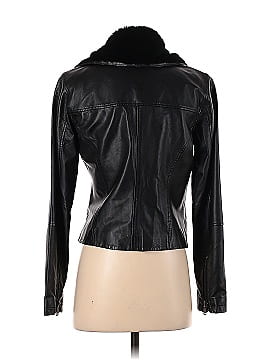 Slate & Willow Faux Fur Collared Leather Jacket (view 2)