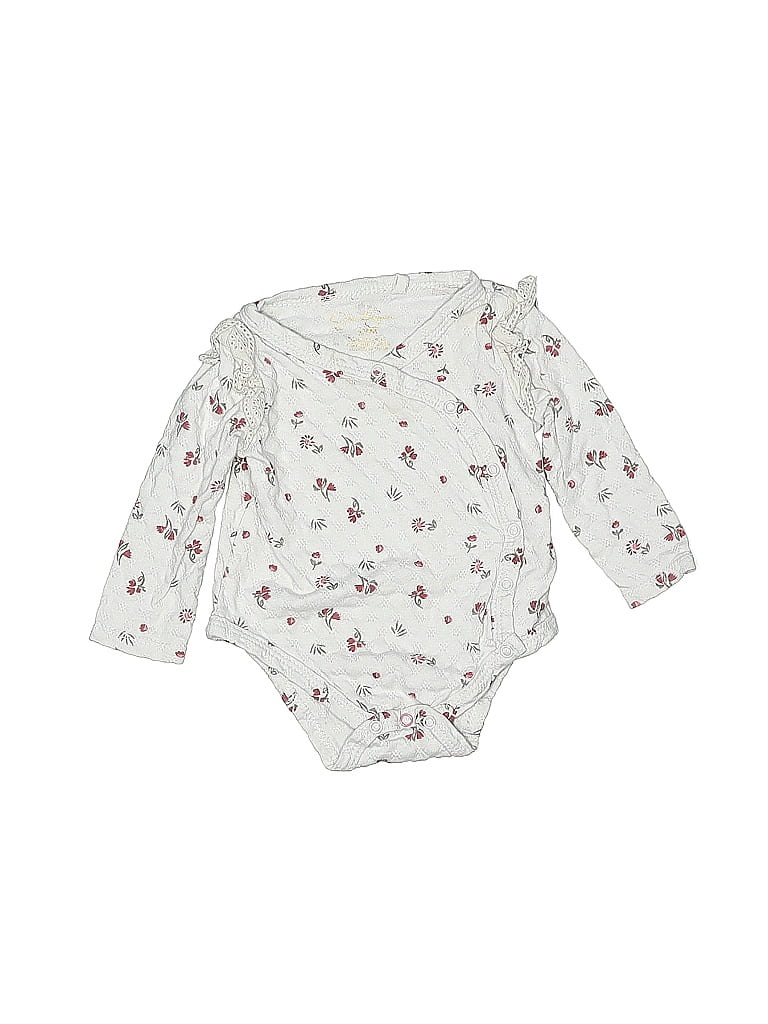 Pre-owned Jessica Simpson Babies' Long Sleeve Onesie In White