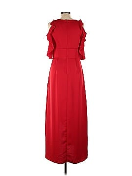 ML Monique Lhuillier Red Ruffle High Low Gown (view 2)