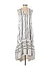 3.1 Phillip Lim 100% Polyester Stripes Gray High-Low Painted Dress Size 2 - photo 1