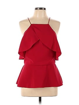 Christian Siriano Red Cold Shoulder Top (view 1)