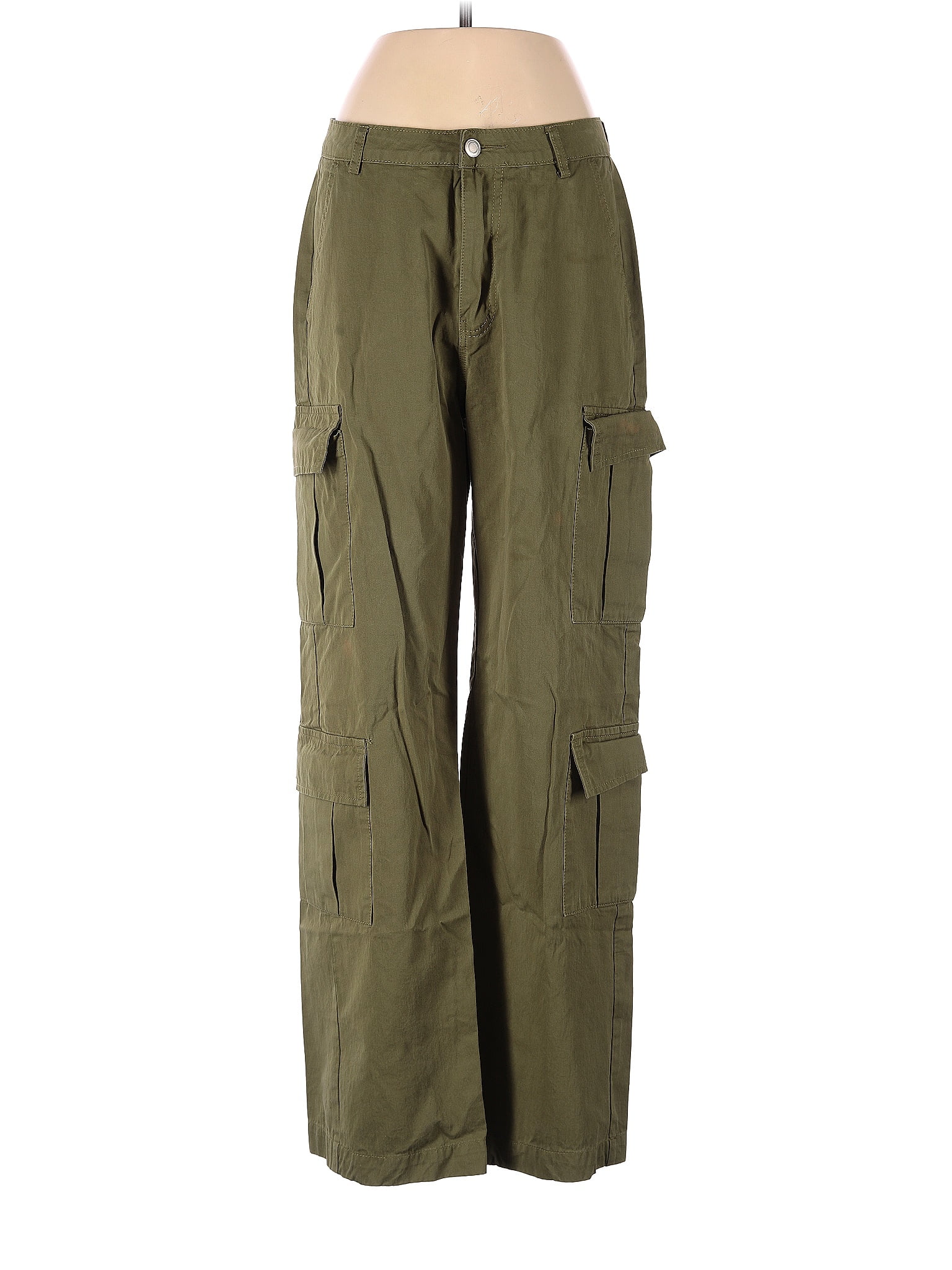 BEIGE BOTANY 100% Cotton Solid Green Cargo Pants Size S - 68% off | thredUP