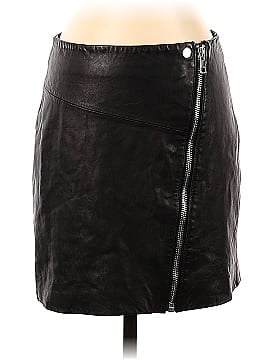 Aqua Faux Leather Skirt (view 1)