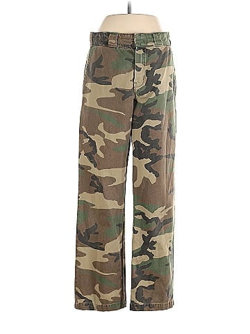 R13 100 Cotton Camo Multi Color Green Slouch Pants 25 Waist 73