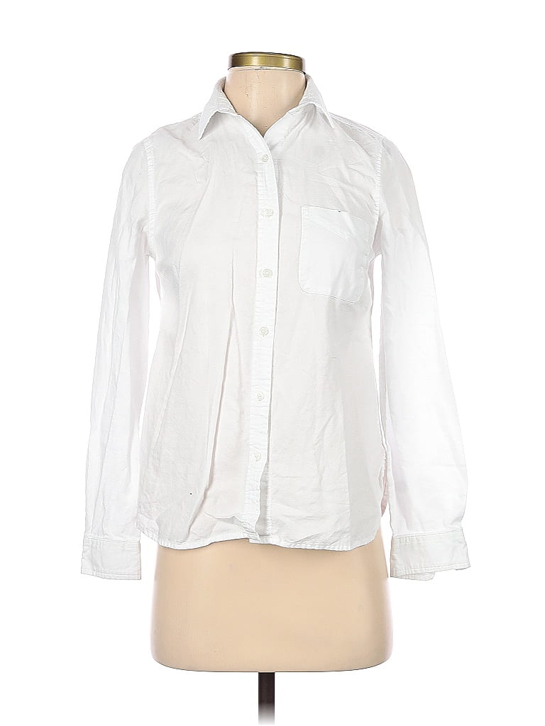 Old Navy 100% Cotton White Long Sleeve Button-Down Shirt Size XS - 48% ...