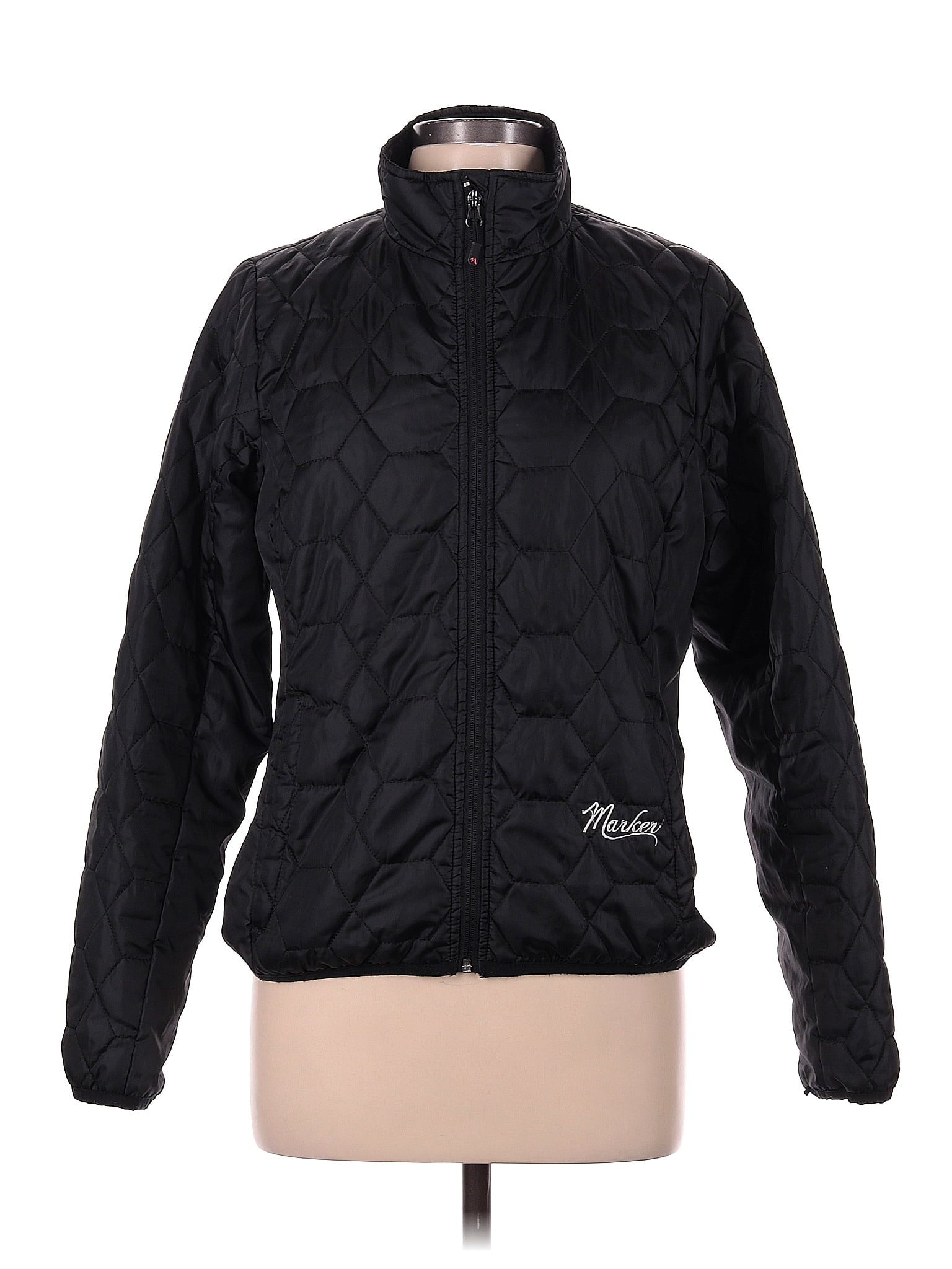 Marker 100% Nylon Solid Black Jacket Size M - 53% off