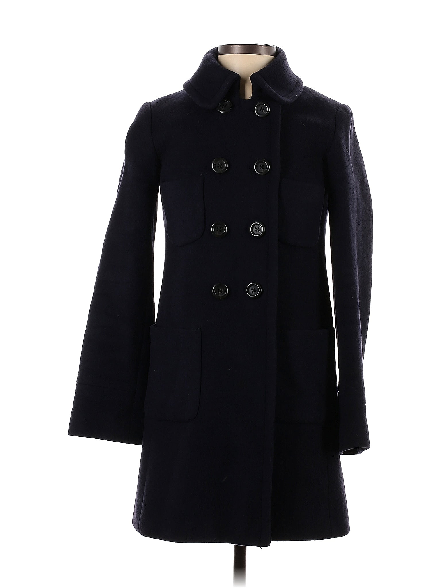 J.Crew Solid Blue Wool Coat Size 0 - 77% off | thredUP