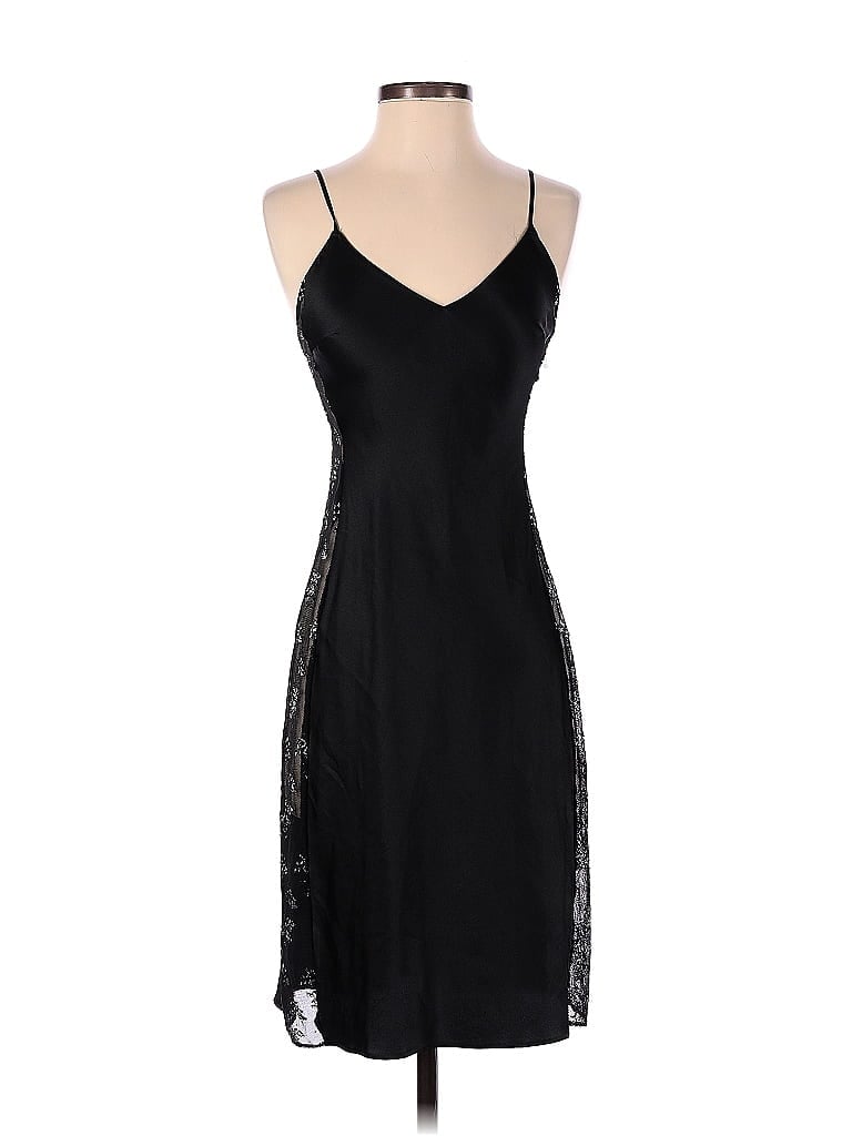 Victorias Secret 100 Polyester Solid Black Cocktail Dress Size Xs