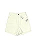 Zara 100% Cotton Solid Green Denim Shorts Size 0 - photo 1