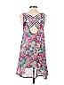 Millau 100% Polyester Floral Floral Motif Paisley Paint Splatter Print Purple Casual Dress Size S - photo 2
