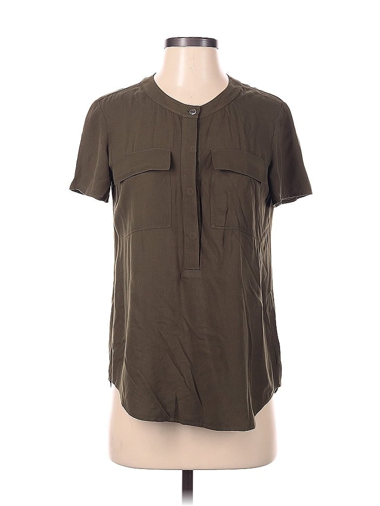 Pre-owned Theory Short Sleeve Blouse In Brown