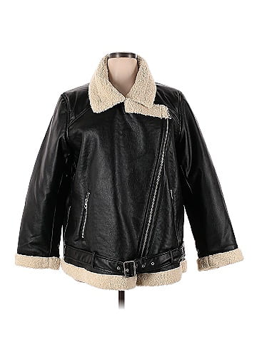 H&m plus size outlet leather jacket