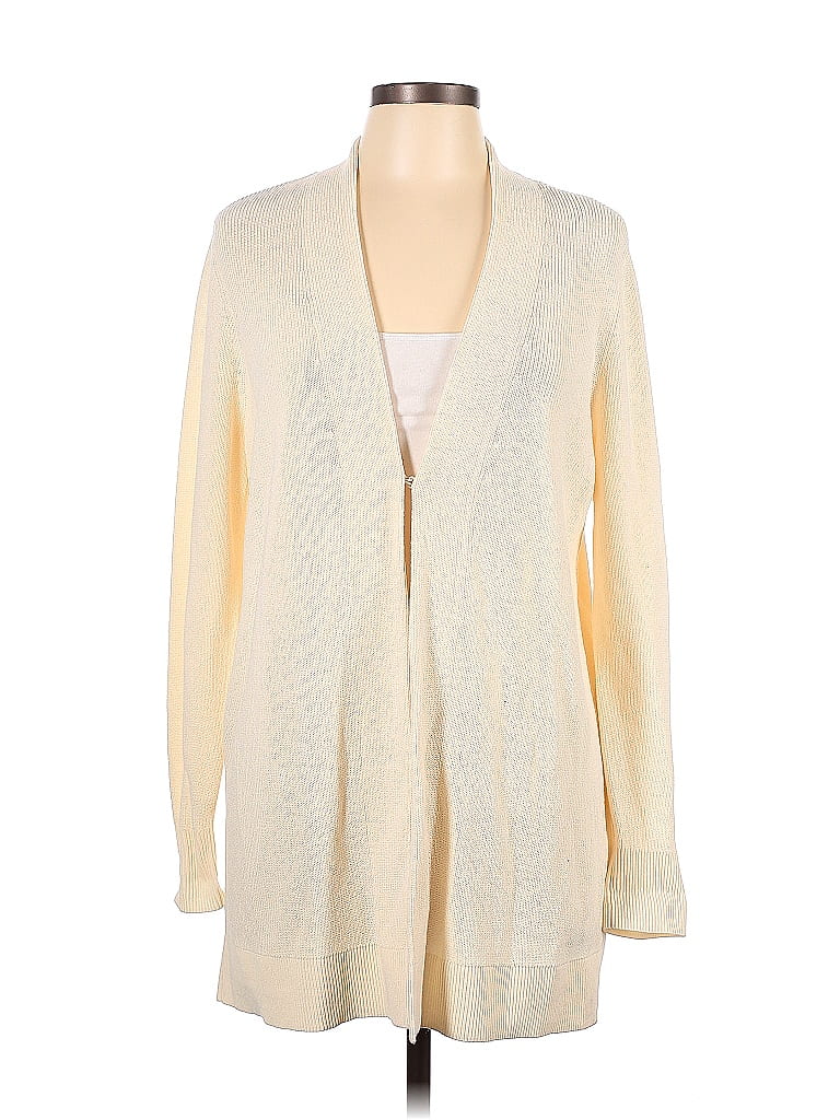 Chico's Color Block Solid Ivory Cardigan Size Lg (2) - 75% off | thredUP