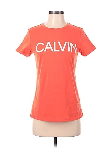 Calvin Klein Graphic Solid Orange Active T Shirt Size S 59 off