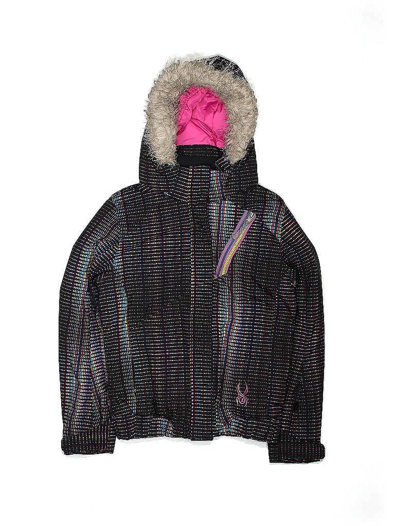 Spyder 100 Polyester Stripes Black Coat Size 10 79 off thredUP