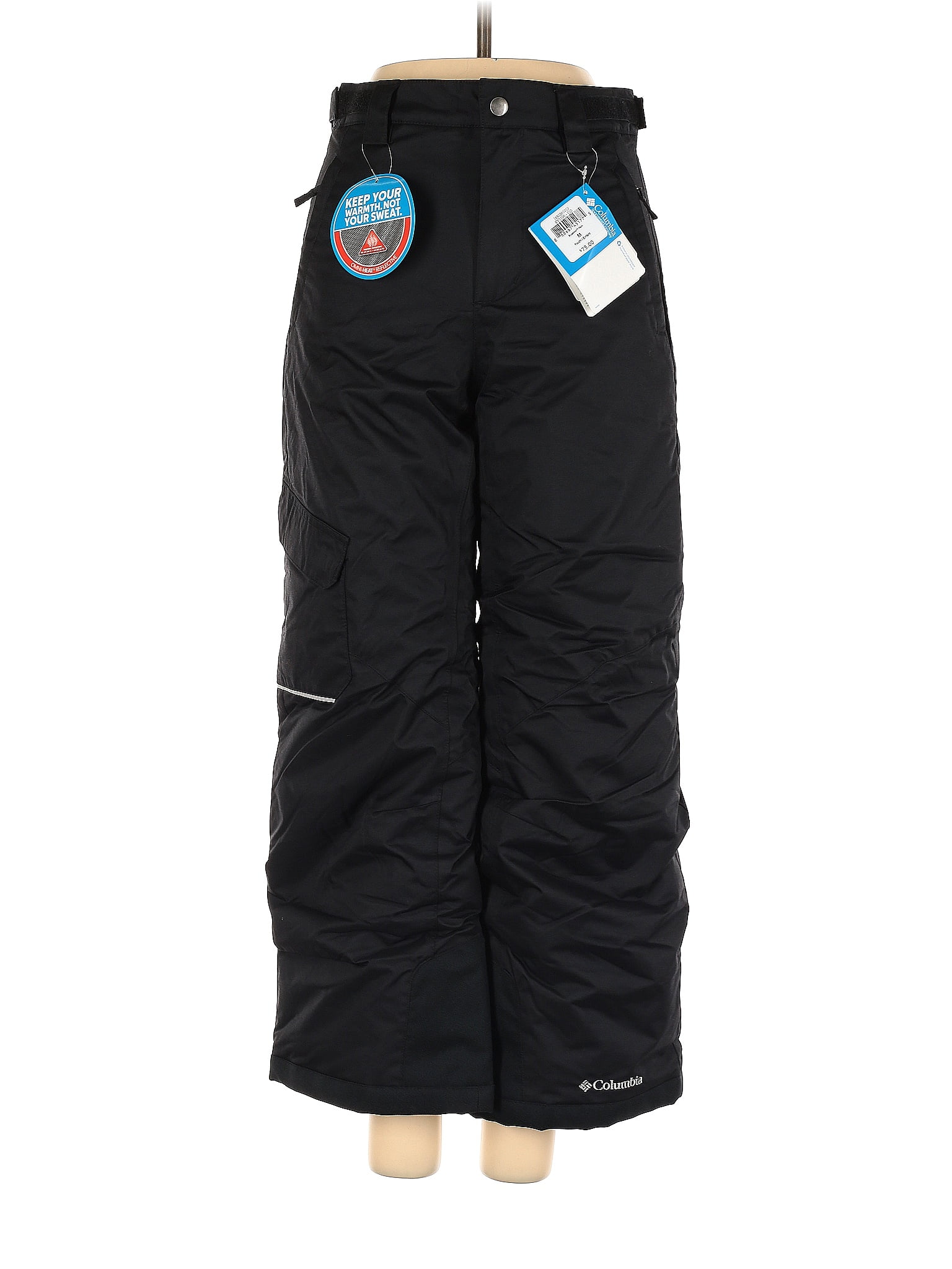 Columbia 100% Nylon Solid Black Snow Pants Size M - 75% off