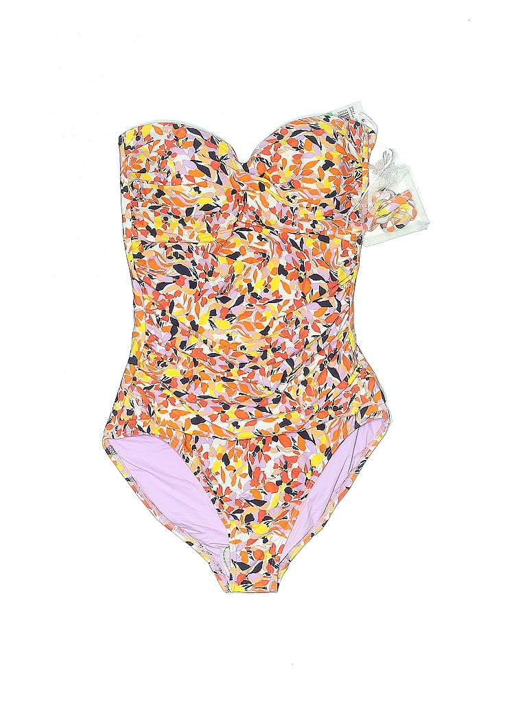 Anne Cole Women's Sunshine Floral One Piece Swimsuit Yellow Size 6