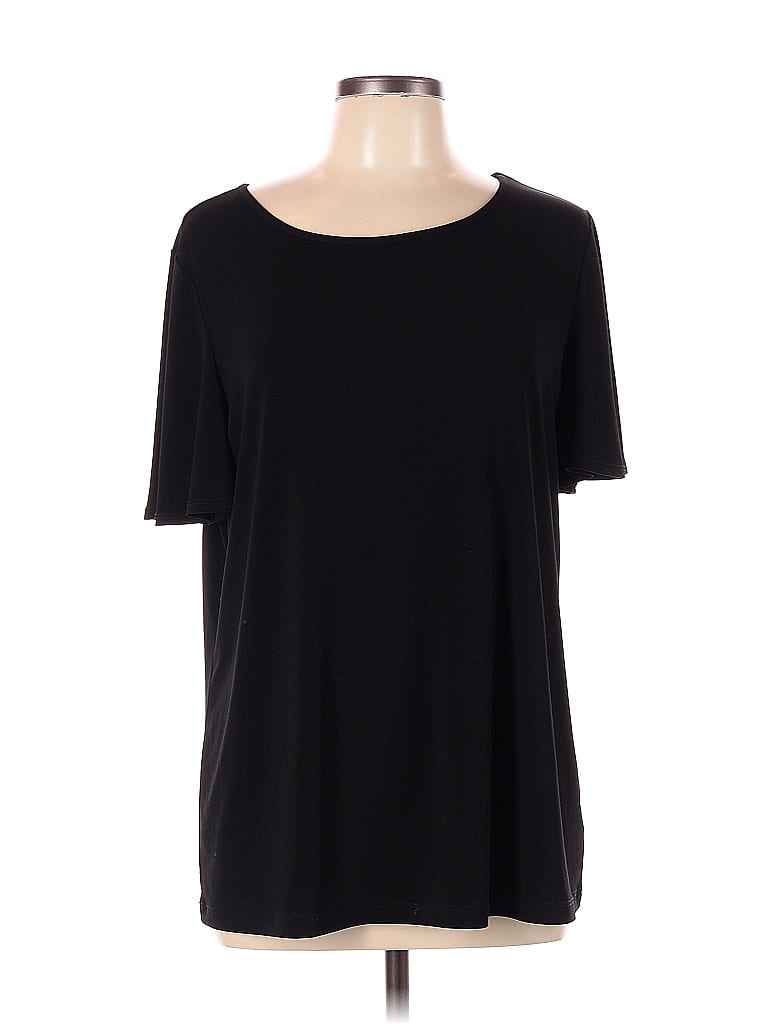 Susan Graver Black Short Sleeve T-Shirt Size L - 56% off | thredUP