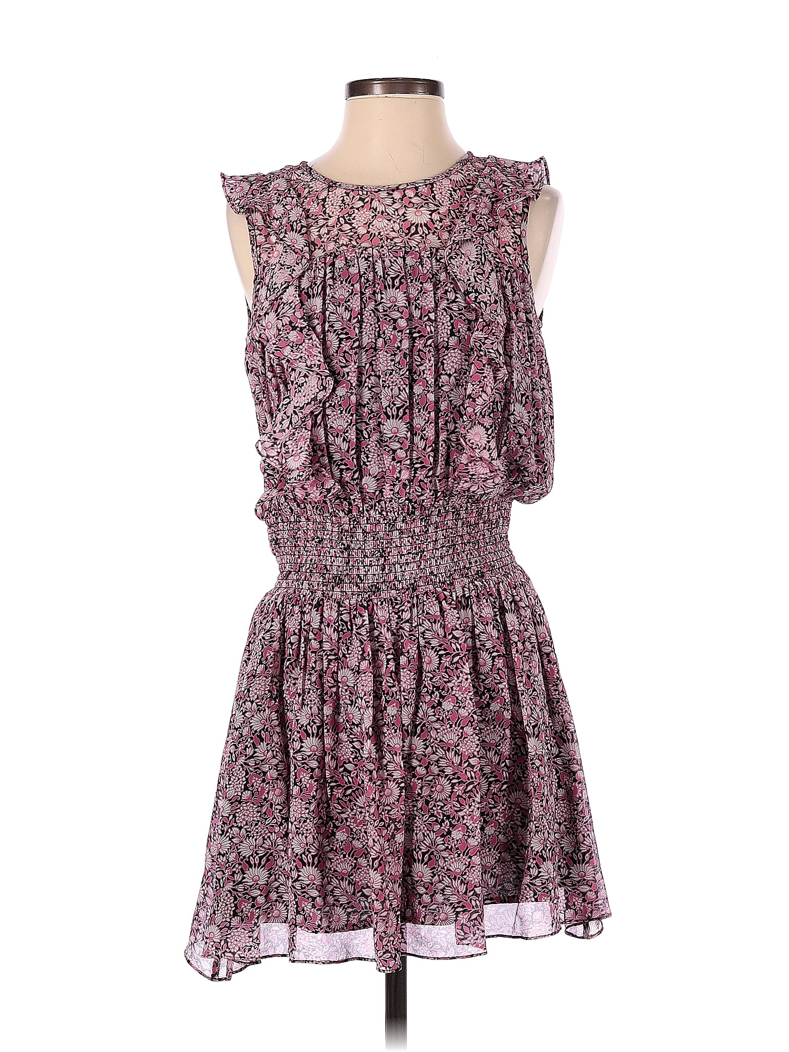 Shoshanna Floral Multi Color Burgundy Casual Dress Size 6 82 Off