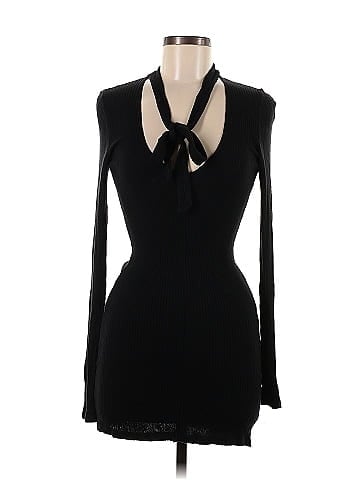 Brandy Melville Solid Black Casual Dress One Size - 50% off