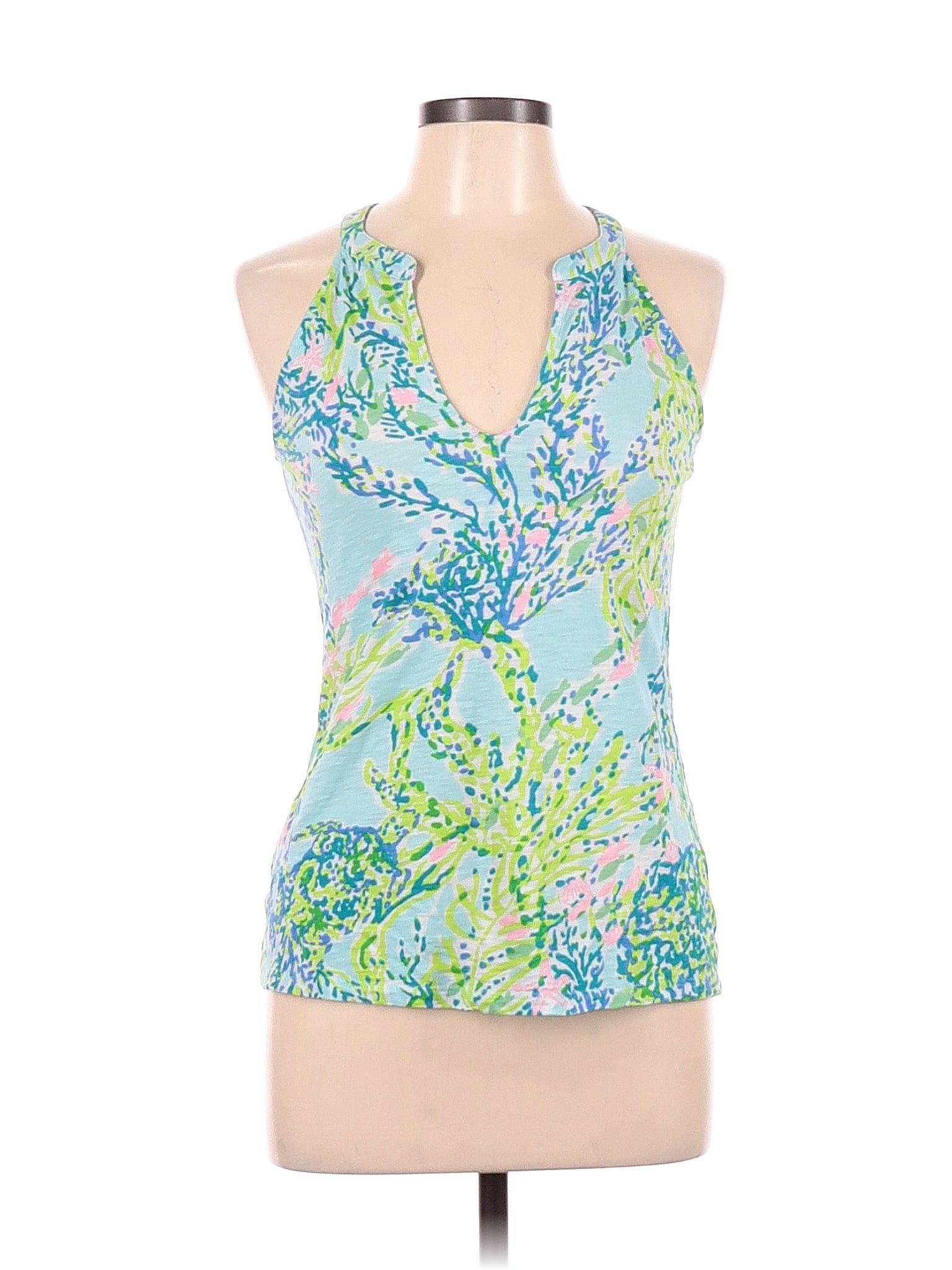 Lilly Pulitzer 100% Cotton Tropical Blue Tank Top Size M - 53% off ...