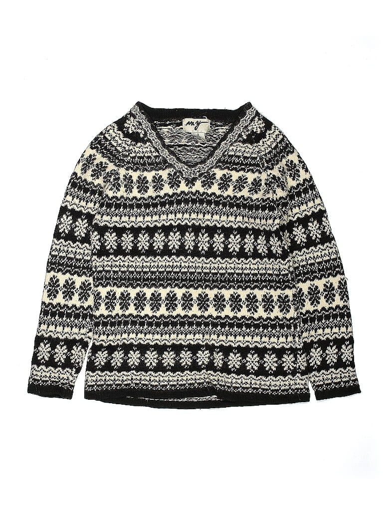 My Sport Jacquard Damask Fair Isle Aztec Or Tribal Print Black Pullover Sweater Size S (Youth) - photo 1