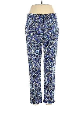 Cappagallo Paisley Multi Color Blue Dress Pants Size 10 - 56% off