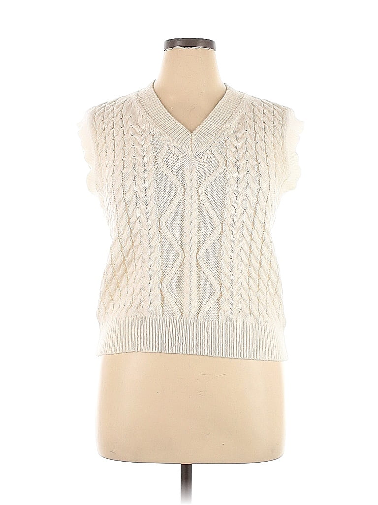 Shein 100 Polyester Chevron Herringbone Color Block Ivory Pullover