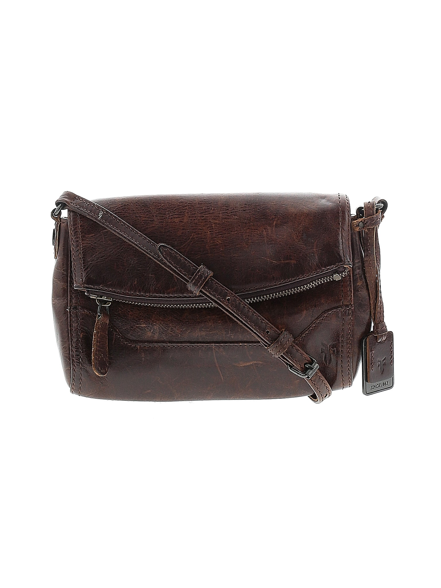 Frye Brown Leather Solid Shoulder Handbag