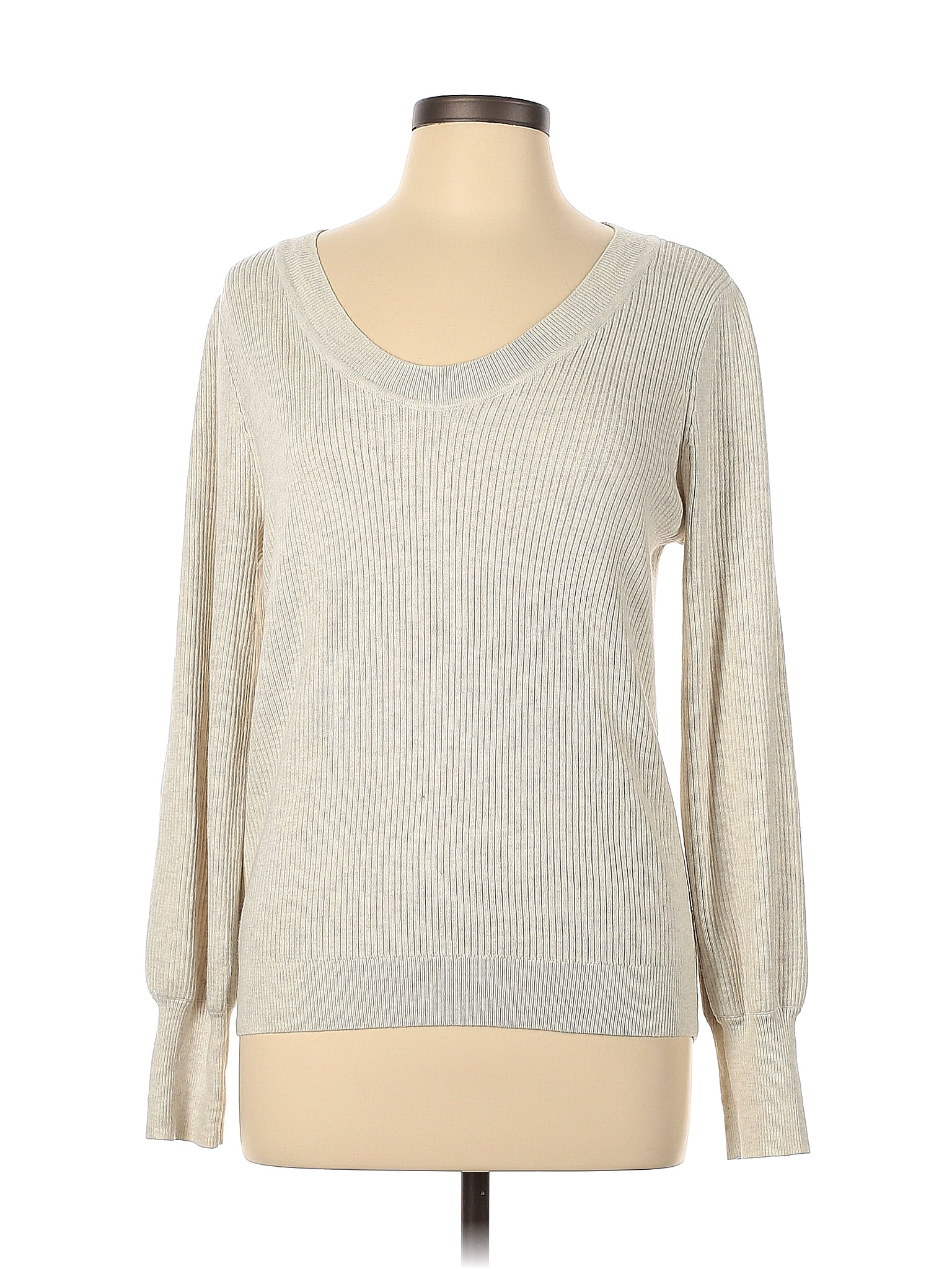 Ann Taylor LOFT Color Block Solid Gray Pullover Sweater Size L - 66% ...