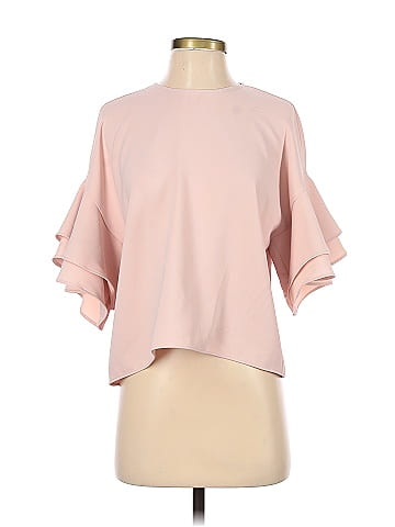 light pink short sleeve blouse