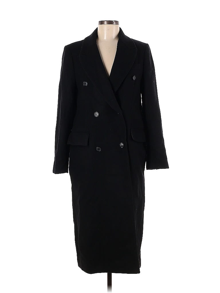 Zara Solid Black Coat Size S - 47% off | thredUP