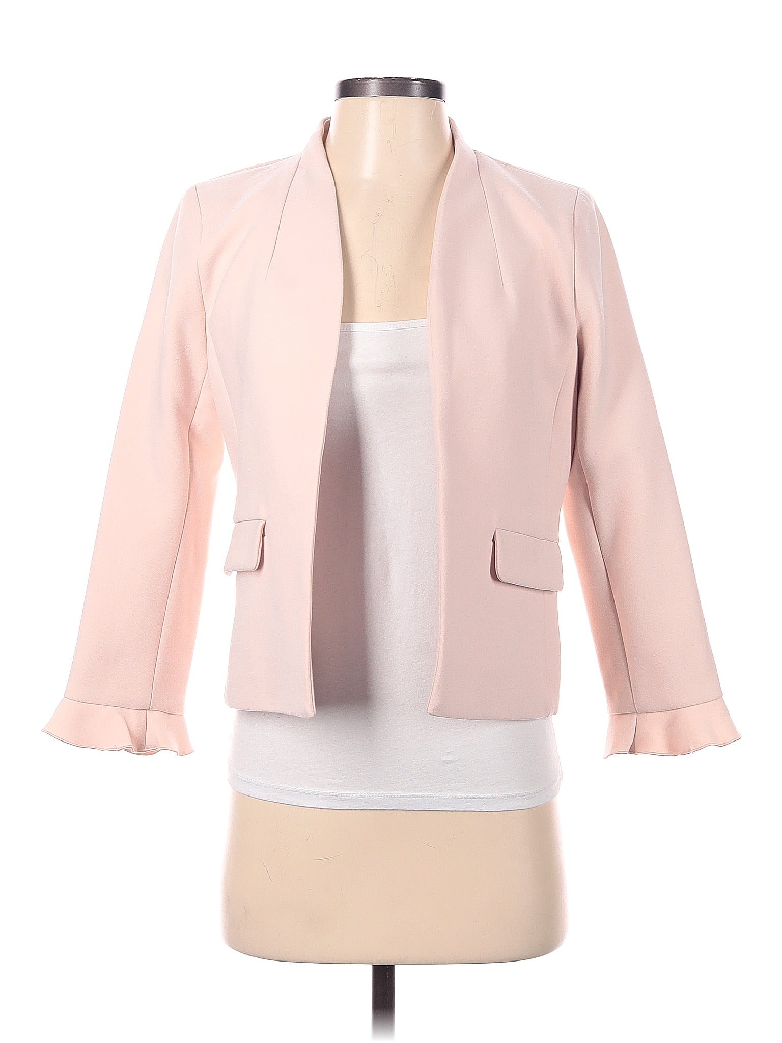 Ann Taylor Solid Pink Jacket Size 0 (Petite) - 75% off | thredUP