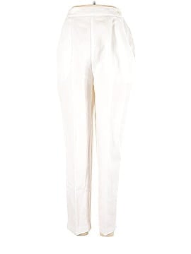 BASIC EDITIONS Elastic Waist SNOW WHITE Pants Casual Dress Sz L ❤️cb15m3