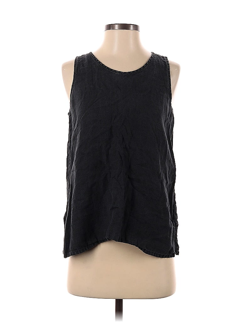 Flax 100% Linen Solid Black Tank Top Size S - 68% off | thredUP